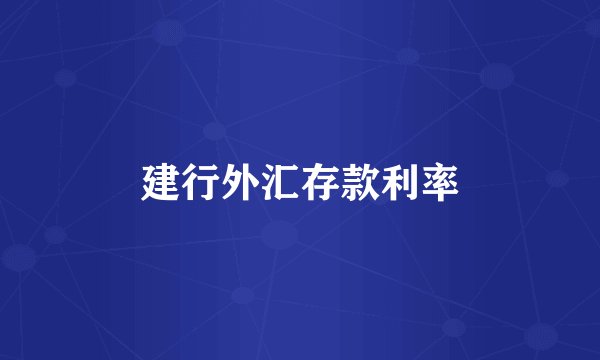 建行外汇存款利率