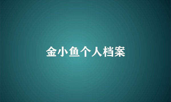 金小鱼个人档案