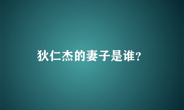 狄仁杰的妻子是谁？