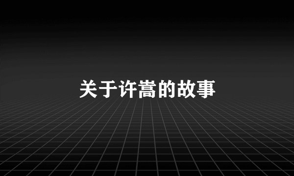 关于许嵩的故事