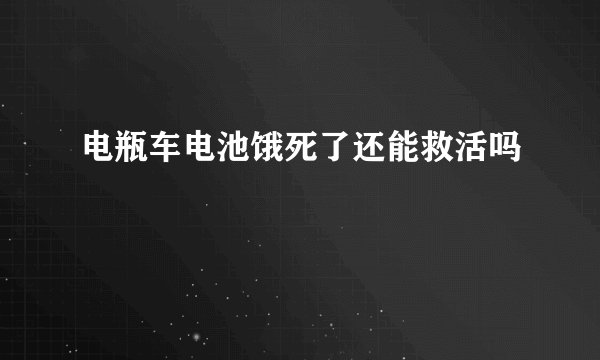 电瓶车电池饿死了还能救活吗