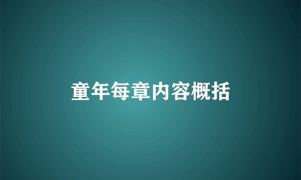 童年每章内容概括