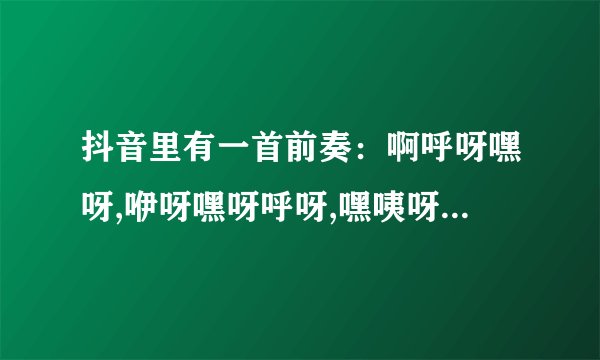 抖音里有一首前奏：啊呼呀嘿呀,咿呀嘿呀呼呀,嘿咦呀嘿呀嘿，是什么歌