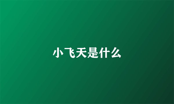小飞天是什么