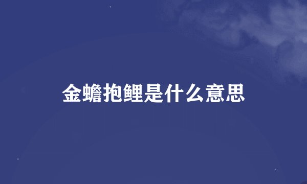 金蟾抱鲤是什么意思