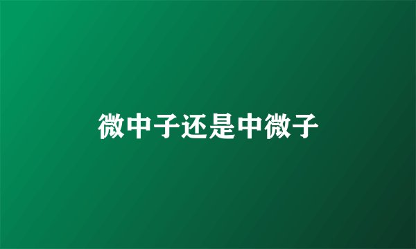 微中子还是中微子