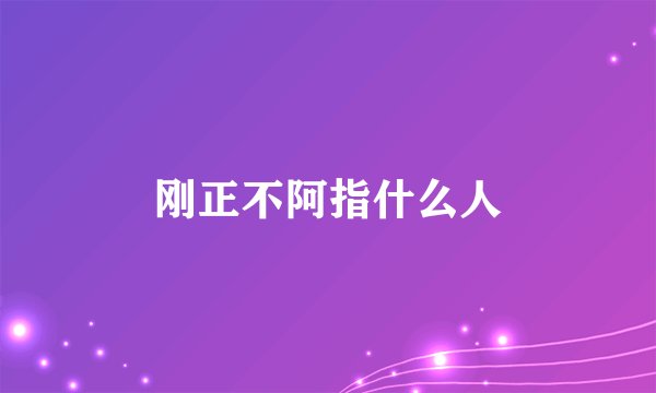 刚正不阿指什么人