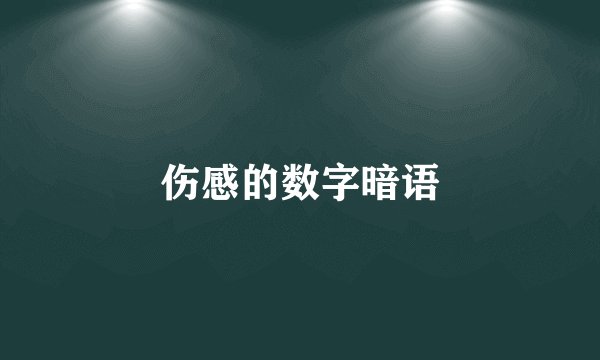 伤感的数字暗语