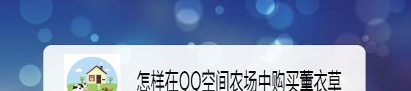 怎样在QQ空间农场中购买薰衣草