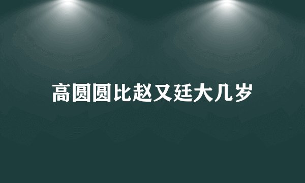 高圆圆比赵又廷大几岁