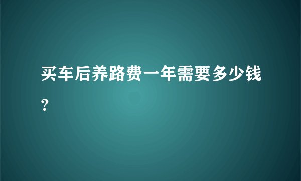 买车后养路费一年需要多少钱？