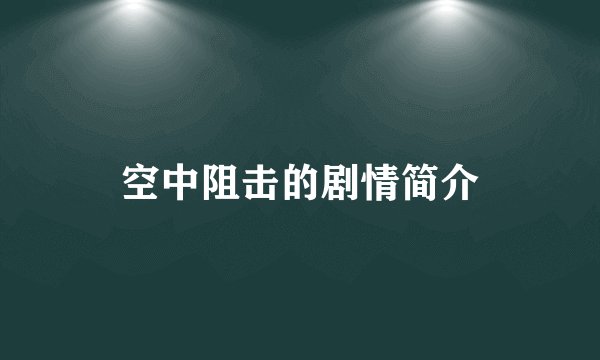 空中阻击的剧情简介