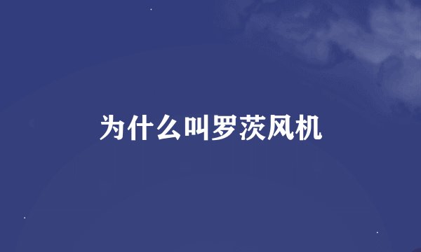 为什么叫罗茨风机