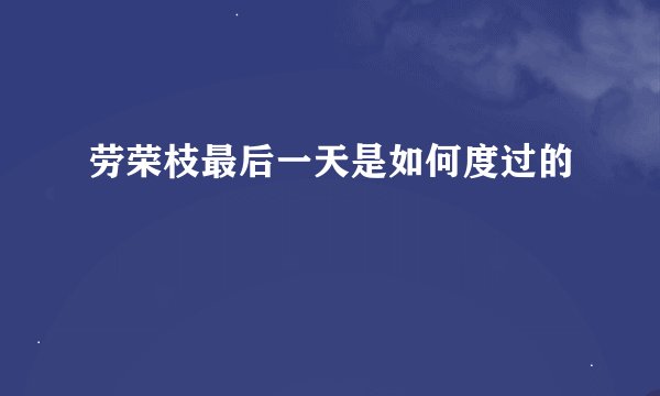 劳荣枝最后一天是如何度过的