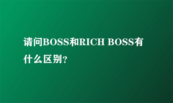 请问BOSS和RICH BOSS有什么区别？