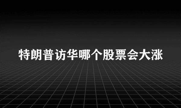 特朗普访华哪个股票会大涨