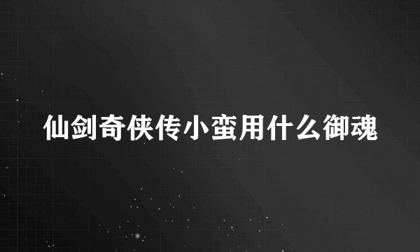仙剑奇侠传小蛮用什么御魂