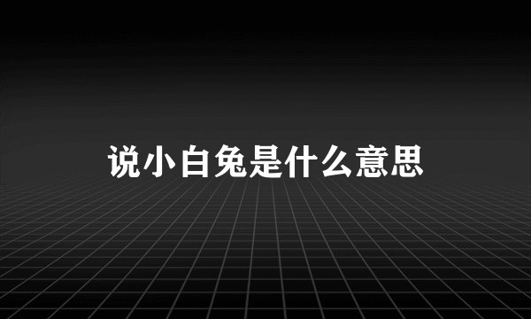 说小白兔是什么意思