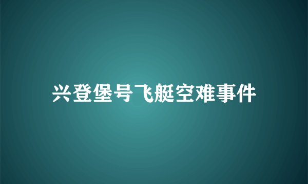 兴登堡号飞艇空难事件