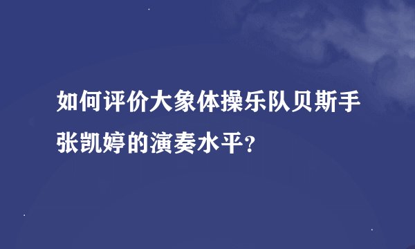 如何评价大象体操乐队贝斯手张凯婷的演奏水平？