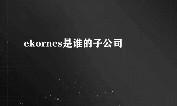 ekornes是谁的子公司