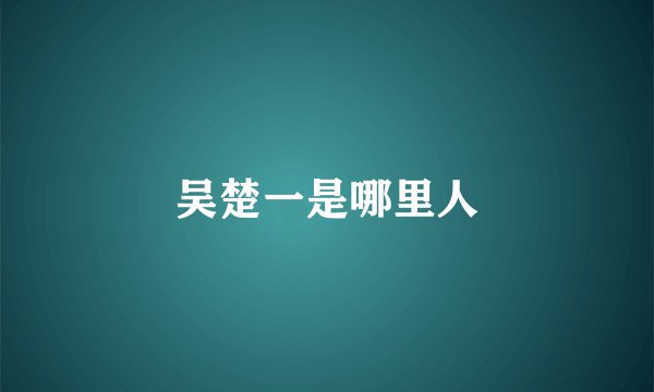 吴楚一是哪里人