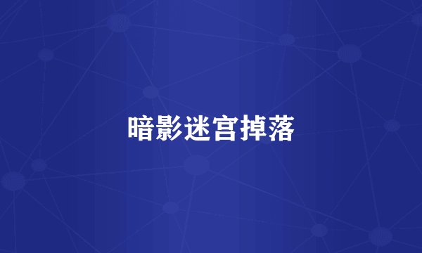 暗影迷宫掉落
