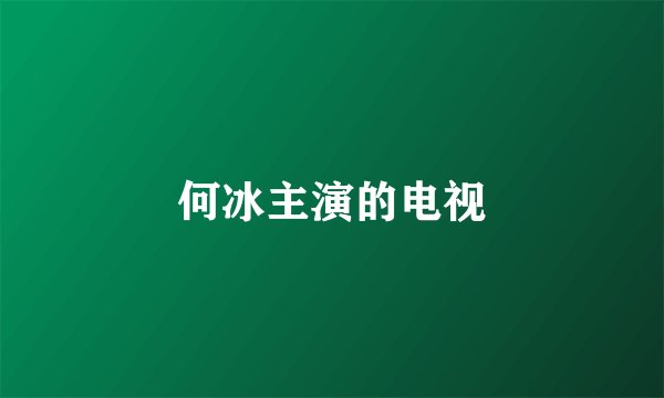 何冰主演的电视