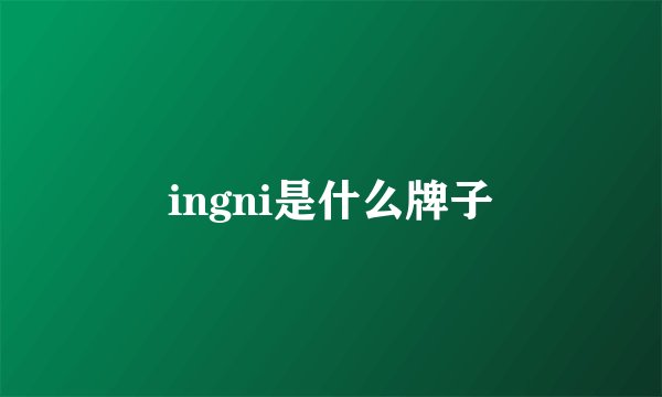 ingni是什么牌子