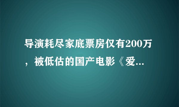 导演耗尽家底票房仅有200万，被低估的国产电影《爱有来生》