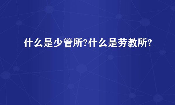 什么是少管所?什么是劳教所?