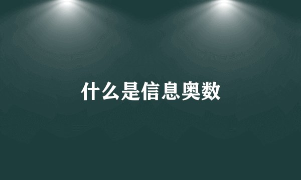 什么是信息奥数