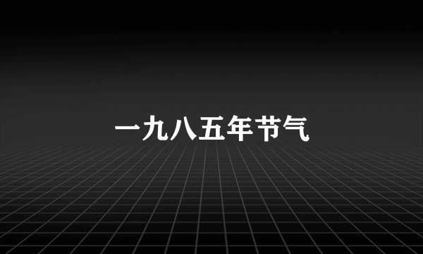 一九八五年节气