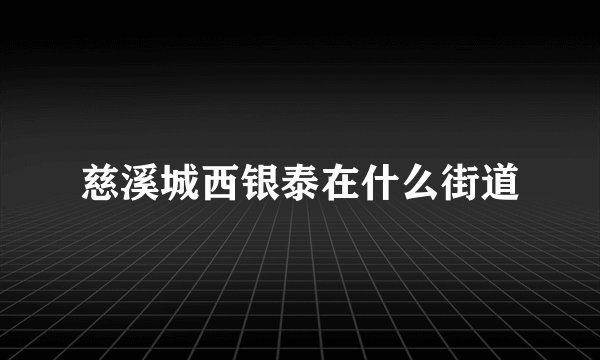 慈溪城西银泰在什么街道