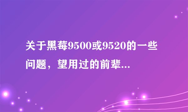 关于黑莓9500或9520的一些问题，望用过的前辈 有识之士解答一下