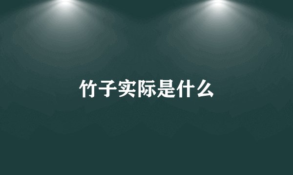 竹子实际是什么