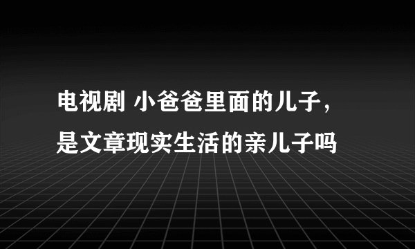 电视剧 小爸爸里面的儿子，是文章现实生活的亲儿子吗