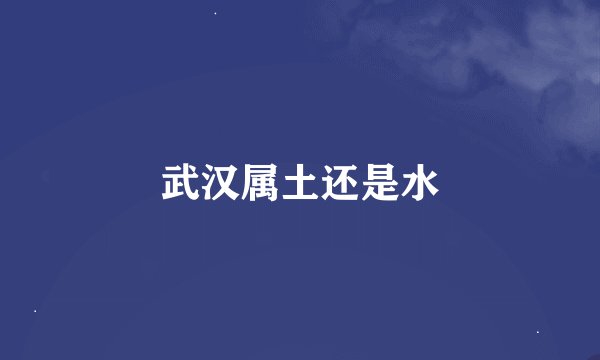 武汉属土还是水