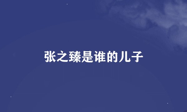 张之臻是谁的儿子