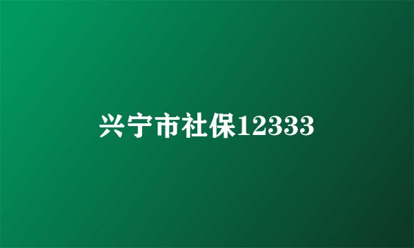 兴宁市社保12333