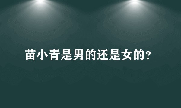 苗小青是男的还是女的？