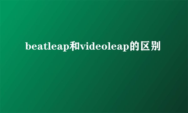 beatleap和videoleap的区别