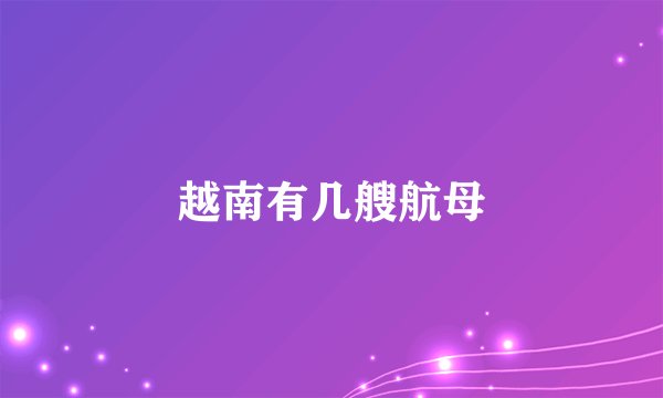 越南有几艘航母