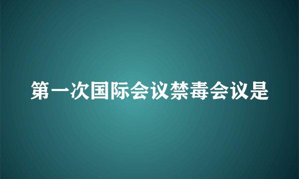 第一次国际会议禁毒会议是