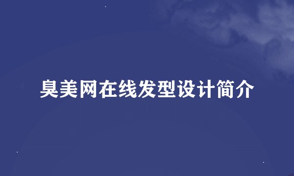 臭美网在线发型设计简介