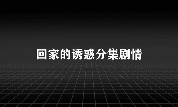 回家的诱惑分集剧情
