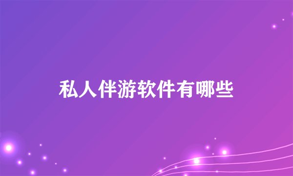 私人伴游软件有哪些
