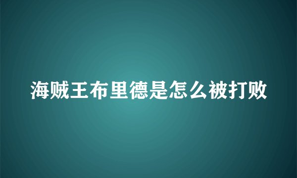 海贼王布里德是怎么被打败