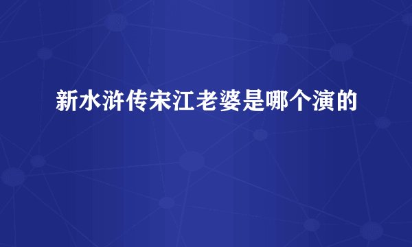新水浒传宋江老婆是哪个演的
