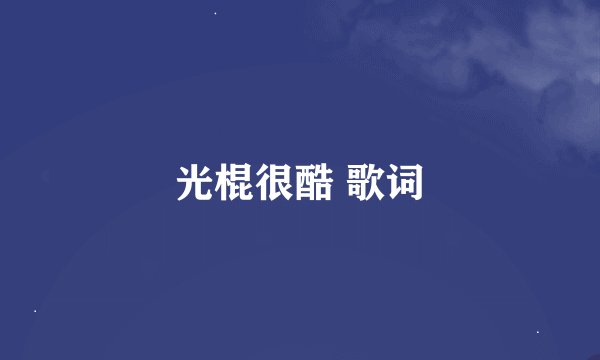 光棍很酷 歌词